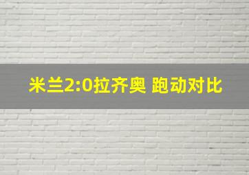 米兰2:0拉齐奥 跑动对比